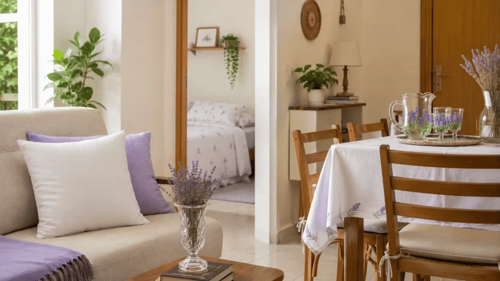 Tendência lavanda na decoração com a cor lavanda nos detalhes da casa