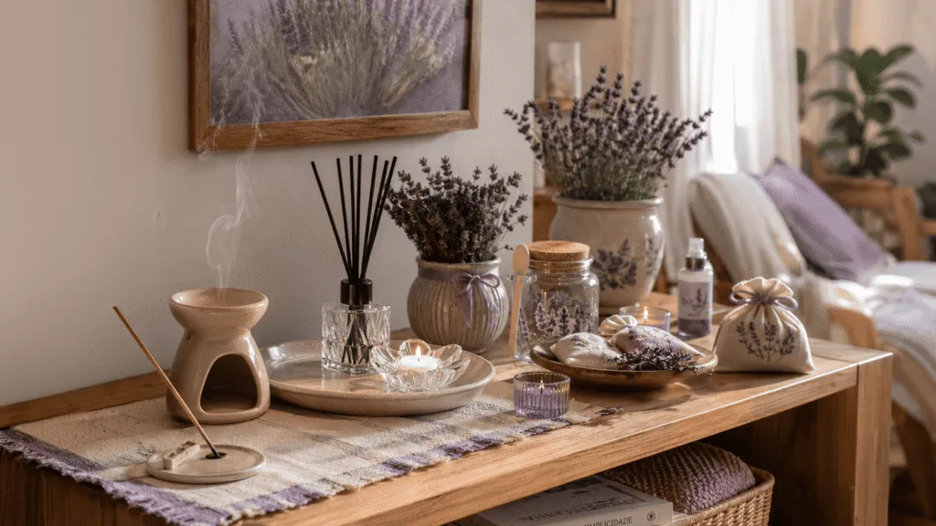 Aroma de lavanda no ambiente da casa para decoração
